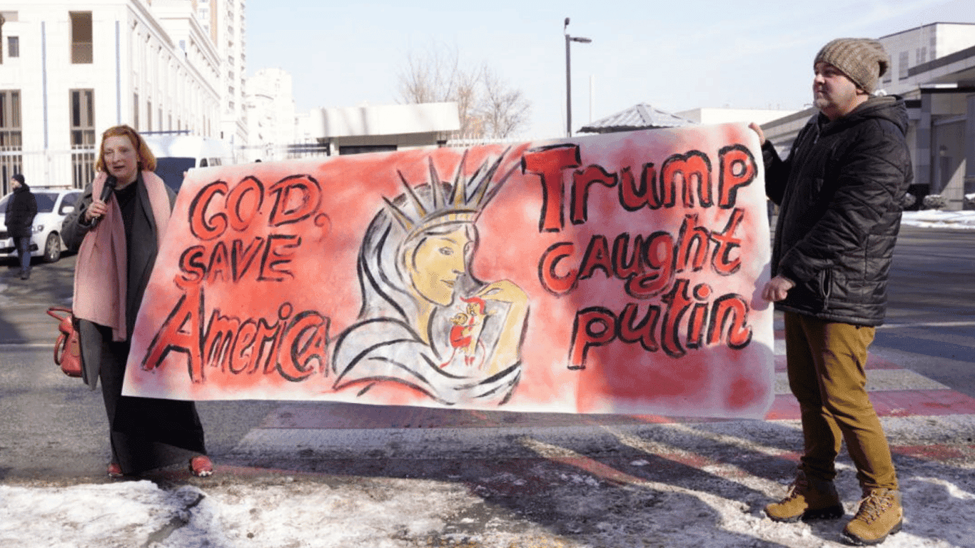 A protest is taking place outside the U.S. Embassy in Kyiv—check out our photo report.