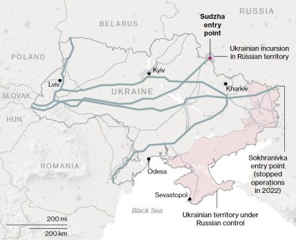 Тразит газа по Украине – основные ветви газоснабжения